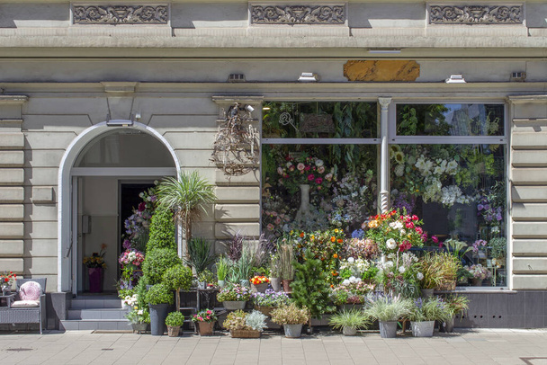 Florist shop on the street corner. High quality photo - Photo, Image