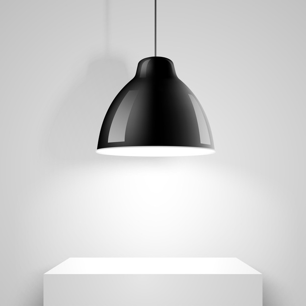Black ceiling lamp. Vector - Vetor, Imagem