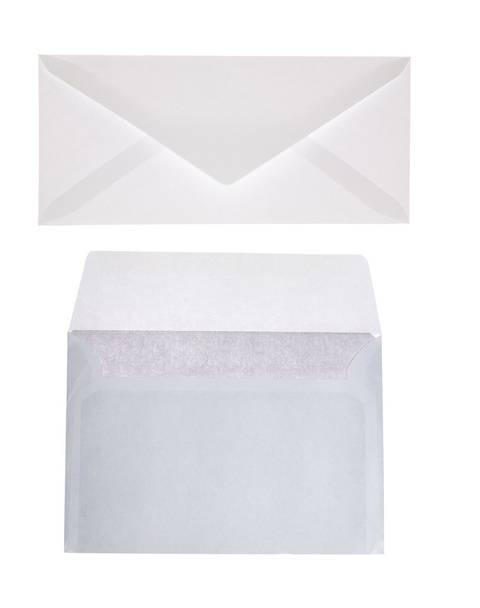 Dois envelopes isolados em branco
 - Foto, Imagem