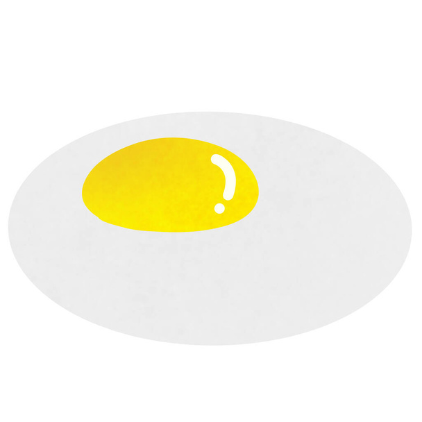 Drawing of a fried egg isolated on white background for usage as an illustration, food and healthy eating concept - Photo, Image
