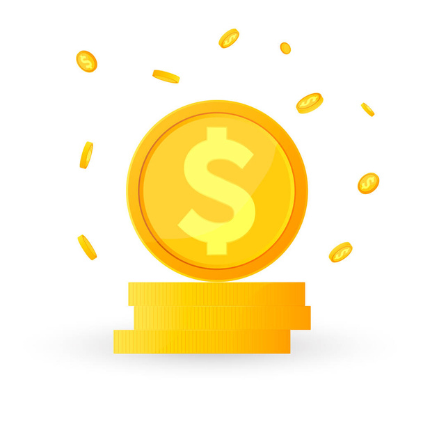 εικονίδιο δολαρίου σε επίπεδη στυλ που απομονώνονται σε λευκό φόντο. σύμβολο δολαρίου - Διάνυσμα, εικόνα