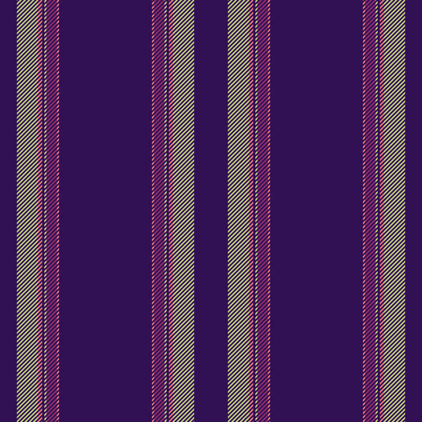 Вектор фона без швов текстурных линий ткани с текстильной вертикальной полосой рисунка в фиолетовых и лаймовых цветах. - Вектор,изображение