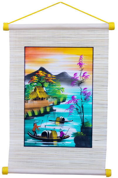 Vietnam folk picture hanging on rope - Photo, Image