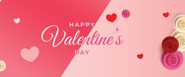 Happy Valentines Day background sale promo banner for social media kit  - Vector, Image