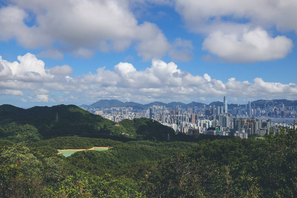 Mélange harmonieux d'éléments naturels urbains, réservoir Kowloon 8 juillet 2023 - Photo, image