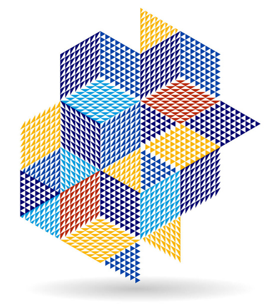 Abstract vector wallpaper with 3D isometric cubes blocks, geometric construction with blocks shapes and forms, cubic polygonal low poly theme. - Vektor, kép