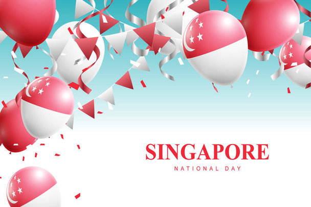 Singapore National Day background. Federal Civic. Vector illustration. - Vector, Image