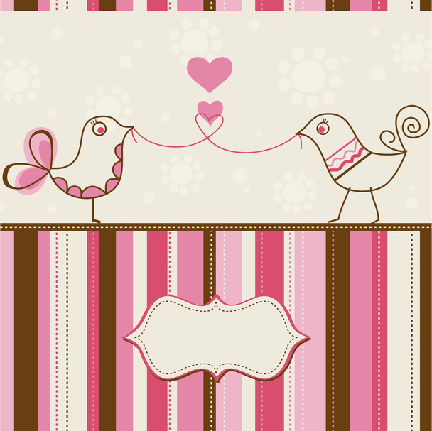 Birds love greeting card - Вектор, зображення