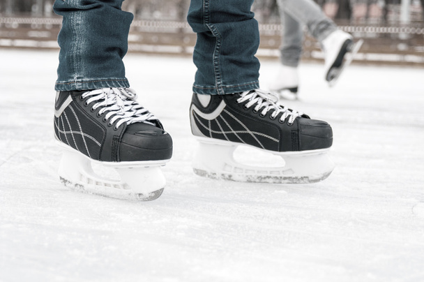 Skater on skating rink - Fotoğraf, Görsel