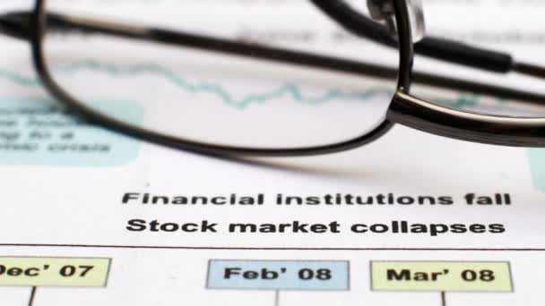 Finanční instituce spadají na akciový trh kolaps zpráva Dolly shot - Záběry, video