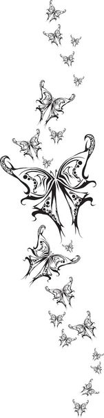 Ensemble monochrome tatouage Butterflys vecteur
 - Vecteur, image
