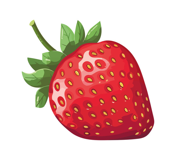 Erdbeere Früchte auf weißem Hintergrund Symbol isoliert - Vektor, Bild