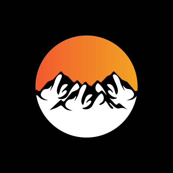 Horské logo, Příroda Krajina Pohled Design, Horolezci a dobrodružství, Šablona ilustrace - Vektor, obrázek
