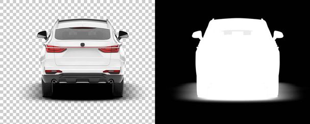 Modern car suv isolated on background with mask. 3d rendering - illustration - Foto, Imagen