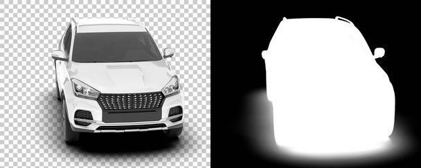 Modern car suv isolated on background with mask. 3d rendering - illustration - Foto, Imagen