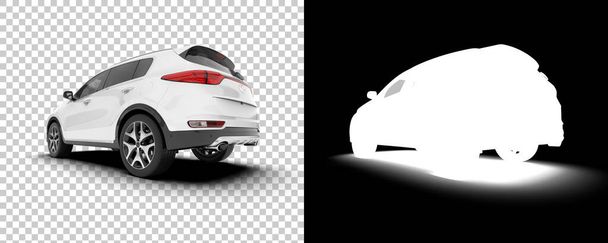 Modern car suv isolated on background with mask. 3d rendering - illustration - Valokuva, kuva