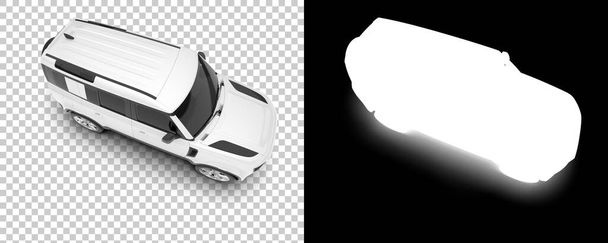 Modern car suv isolated on background with mask. 3d rendering - illustration - Valokuva, kuva