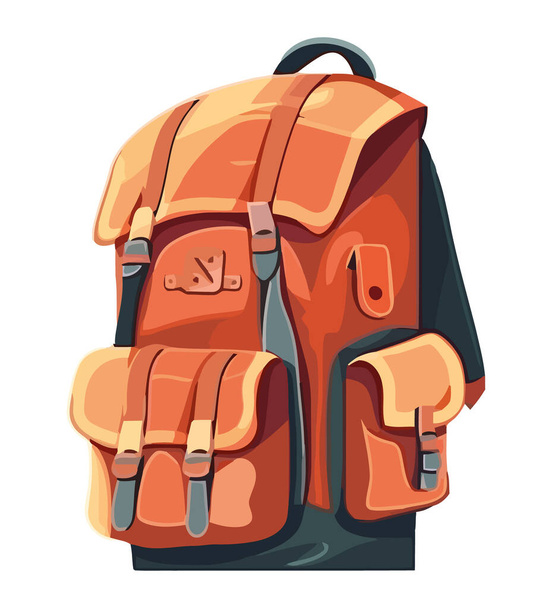 Diseño de mochila naranja sobre blanco - Vector, Imagen