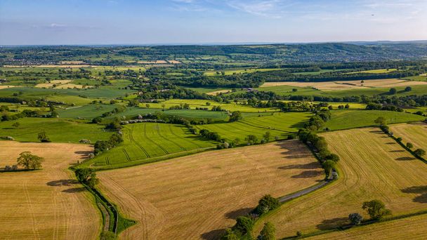aerial view of the countryside with fields and meadows - Fotografie, Obrázek