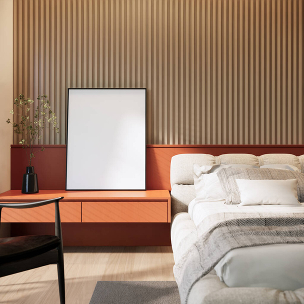 Modern bedroom interior design and decoration. 3d rendering - 写真・画像