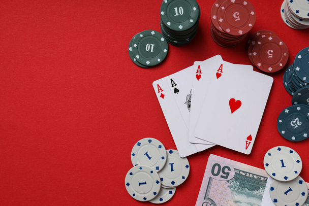 Concept of gambling, Poker gambling game, accessories for poker - 写真・画像