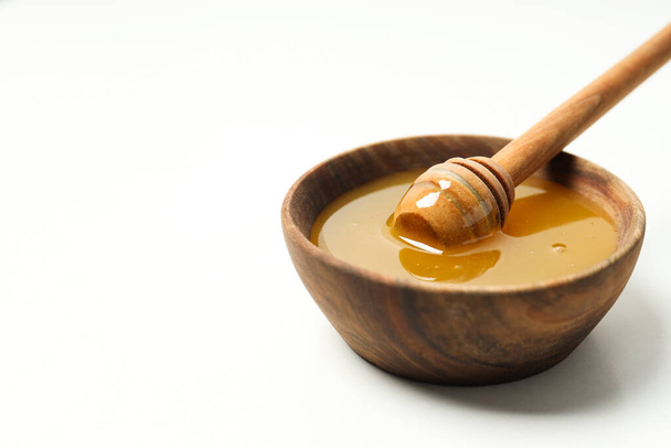 El concepto de la comida sabrosa y dulce - la miel con los frutos secos - Foto, Imagen