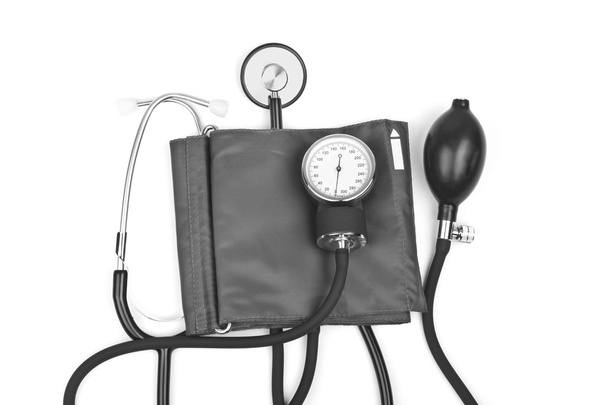 Medycyna obiektu. ciśnienie krwi z stetoskop - Zdjęcie, obraz
