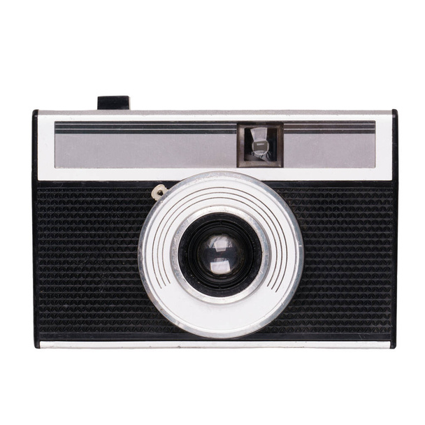 vintage old film camera isolated on white background - Zdjęcie, obraz