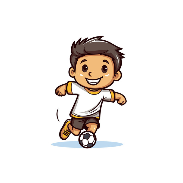 Football player. Soccer player hand-drawn comic illustration. Vector doodle style cartoon illustration - Vettoriali, immagini