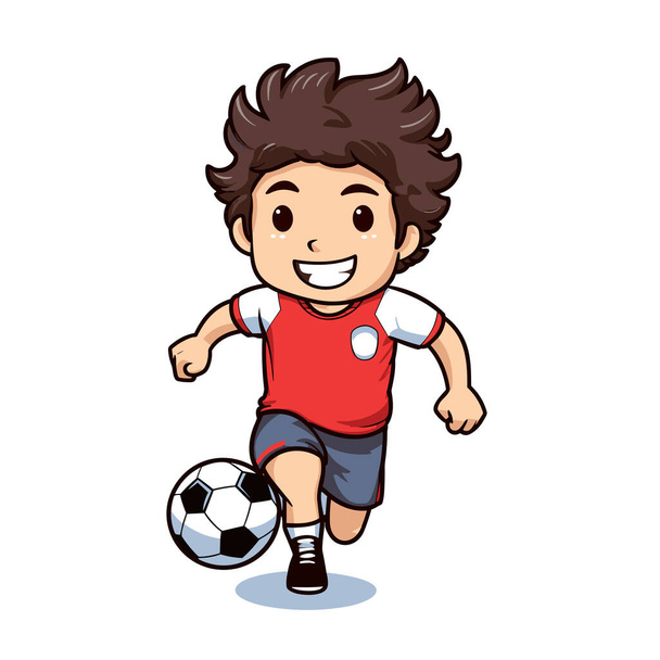 Football player. Soccer player hand-drawn comic illustration. Vector doodle style cartoon illustration - Διάνυσμα, εικόνα