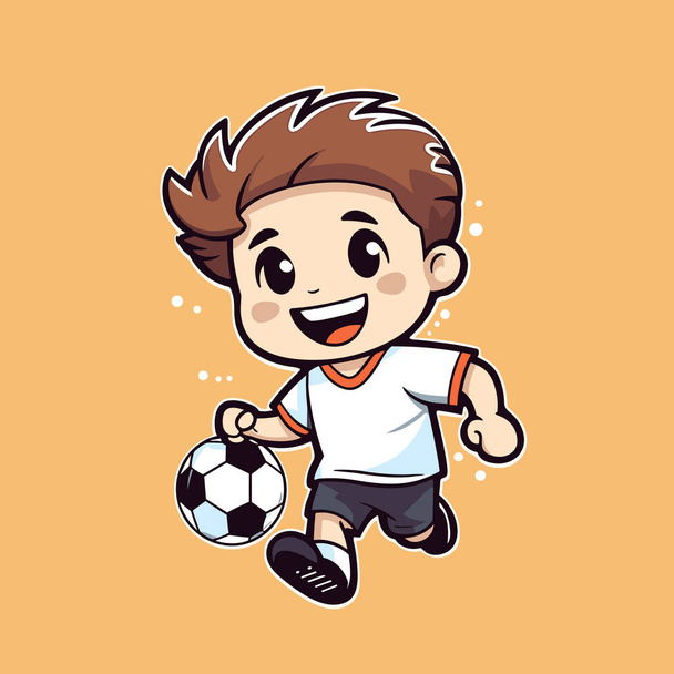 Football player. Soccer player hand-drawn comic illustration. Vector doodle style cartoon illustration - Vector, afbeelding