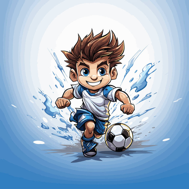Football player. Soccer player hand-drawn comic illustration. Vector doodle style cartoon illustration - Vektör, Görsel