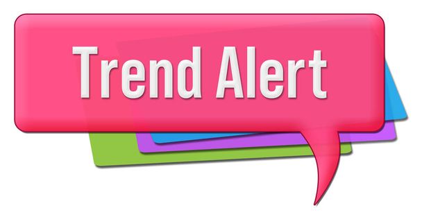 Texto de alerta de tendência escrito sobre fundo colorido rosa, - Foto, Imagem