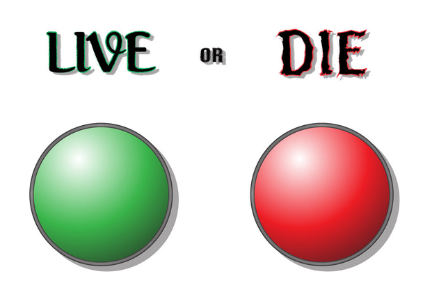 Viver ou morrer de botões - Vetor, Imagem