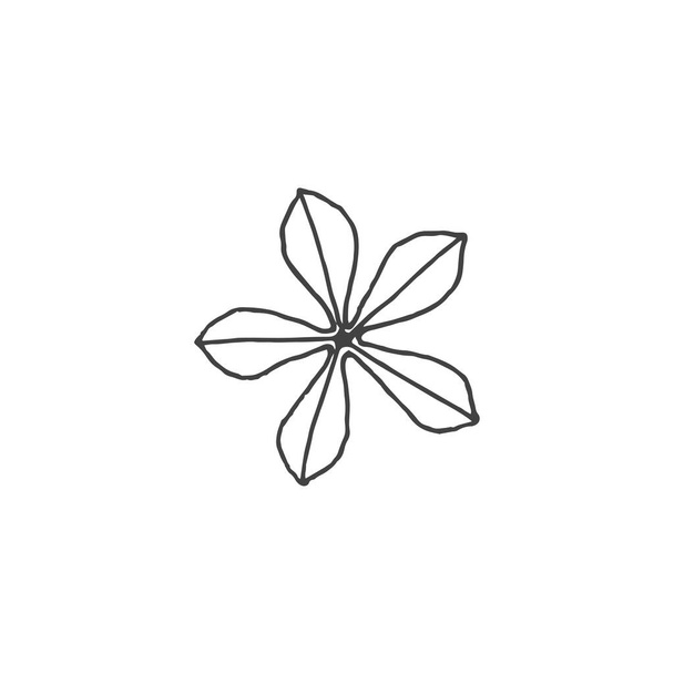 Twigs minimal logo element, botanical element, Logo element, clipart, nature, outline, tattoo, handdrawn, drawing, vector element - Vektör, Görsel