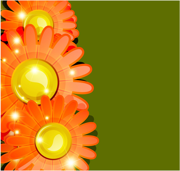 γυαλιστερό λουλούδια διάνυσμα - Διάνυσμα, εικόνα