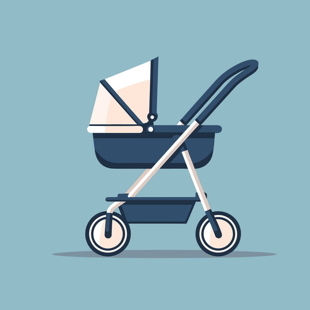 A baby stroller with a baby in it - Vector, Imagen