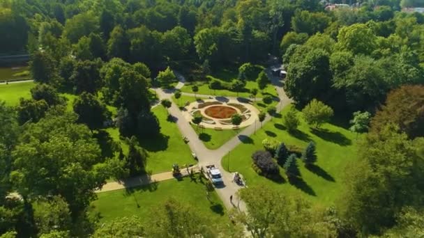 Beautiful Central Park Majkowskiego Wejherowo Aerial View Poland. High quality 4k footage - Footage, Video