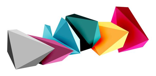 3d baja poli triángulo elementos de diseño - Vector, imagen