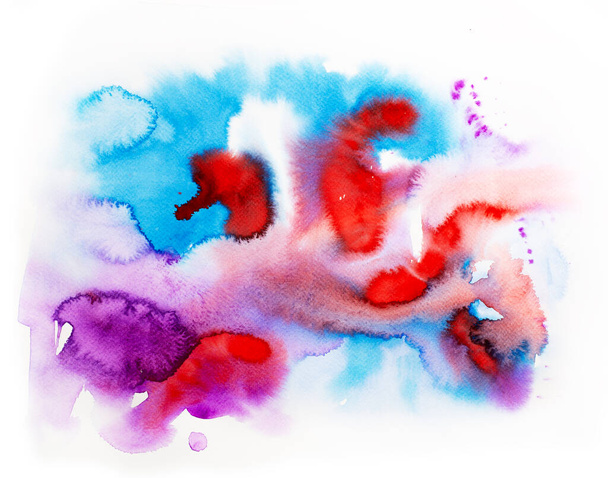 Pintura de acuarela colorida, fondo abstracto artístico, hermosos elementos de diseño - Foto, Imagen