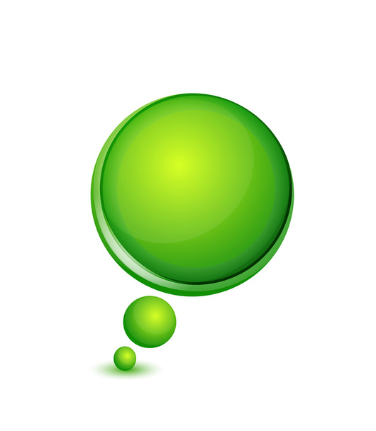 Зеленый круглый глянцевый пузырь речи
 - Вектор,изображение