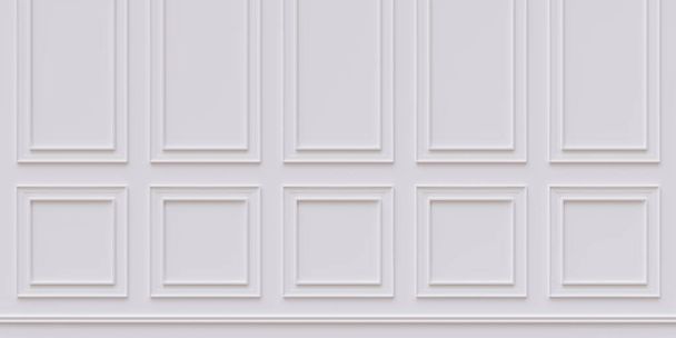 Wandbeadboard houten decoratie. Klassieke witte wainscot Retro houten paneel achtergrond. 3d renderen    - Foto, afbeelding