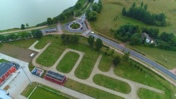 Rondo Arcadia Lagoon Suwalki Zalew Arkadia Aerial View Polen. Hoge kwaliteit 4k beeldmateriaal - Video