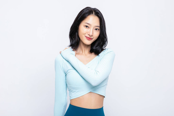 healthy beauty concept photo of korean asian beautiful woman smiling - Foto, afbeelding