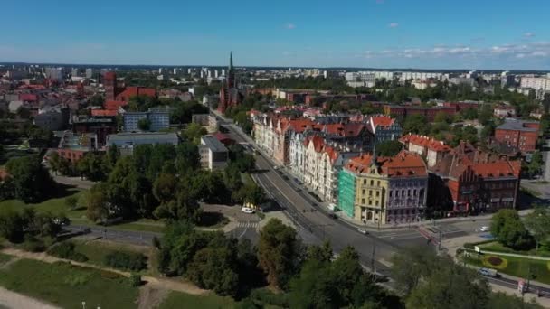 Tájház bérházak Torun Kamienice Aerial View Lengyelország. Kiváló minőségű 4k felvételek - Felvétel, videó