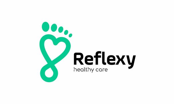 reflexion treatment health foot body massage logo - Vektor, kép