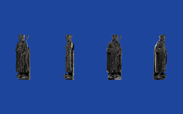 Buste portrait roi Salomon Renaissance en marbre noir et gol - Photo, image