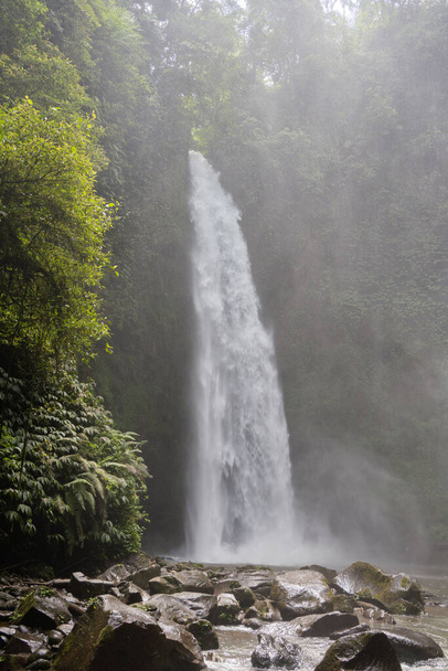 Bali jungle waterfall near Ubud, Indonesia. - Fotoğraf, Görsel