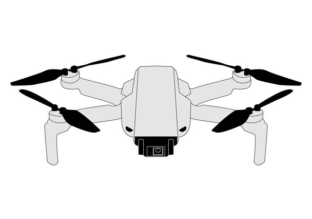 Black and white drone icon - Vector, afbeelding