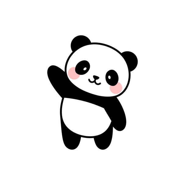 Cartoon panda character isolated on white background - Wektor, obraz
